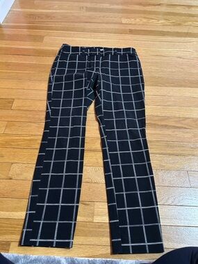 LOFT Black Windowpane Chinos